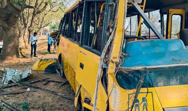 6 students killed in Haryana school bus crash, Principal and drunk driver arrested