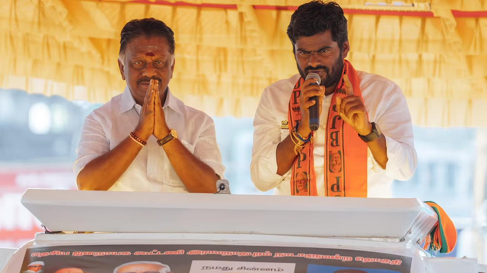 K Annamalai (right)             Credit: X/@annamalai_k