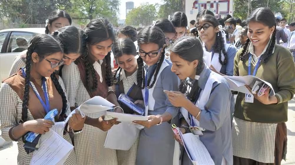 Representational image of School students after coming from examination and discussing. (PTI)