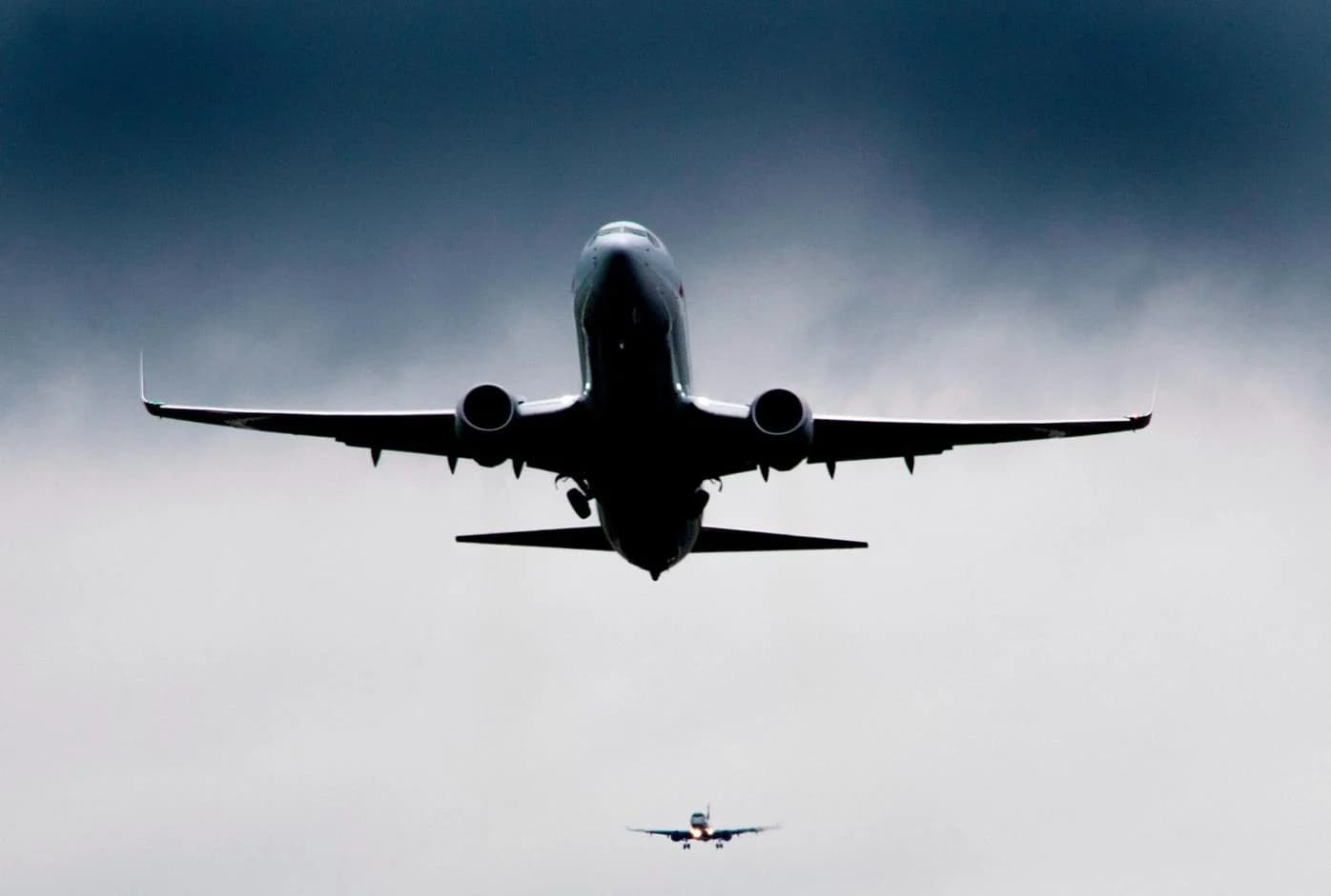 Airplane while taking off.