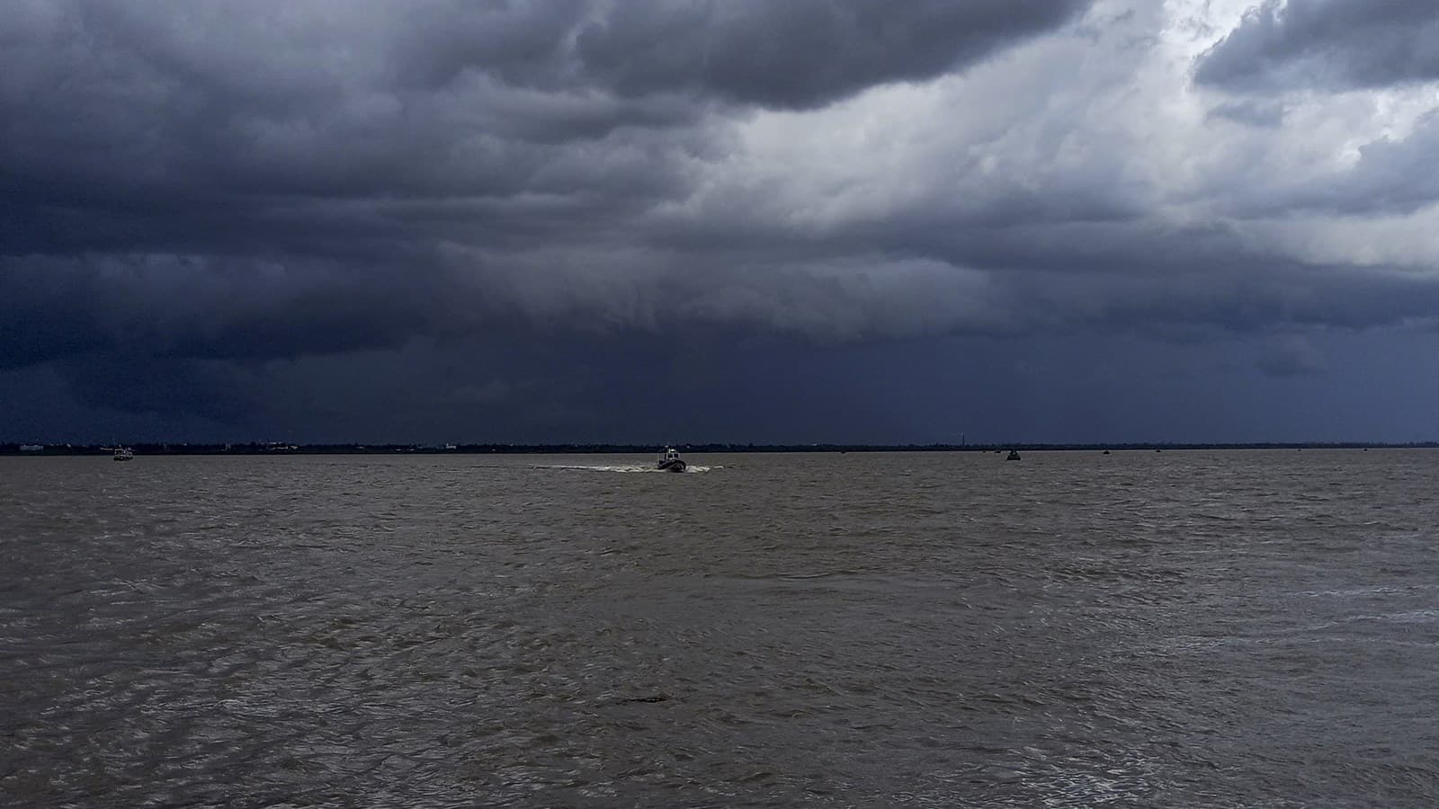 Clouds hovering over Ganga River ahead of the landfall of cyclone 'Remal'