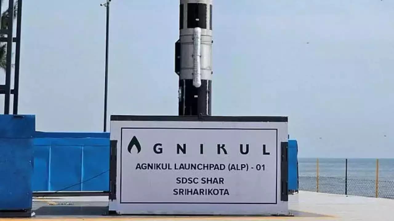 Agnibaan SubOrbital Technological Demonstrator (SOrTeD), vehicle is seen at Agnikul's Launchpad at Satish Dhawan Space Center in Sriharikota, India, November 28, 2022.