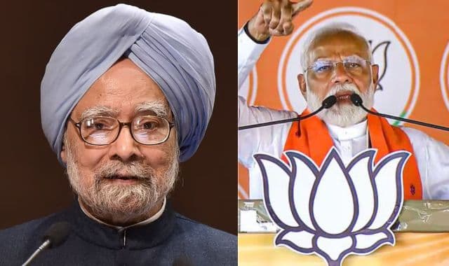 Former PM Manmohan Singh and Current PM Narendra Modi