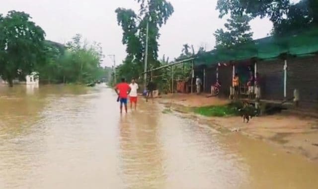 Flood-affected area in Assam.