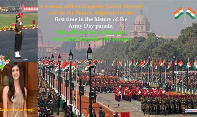 Captain Taniya Shergil, First Woman Parade Adjutant