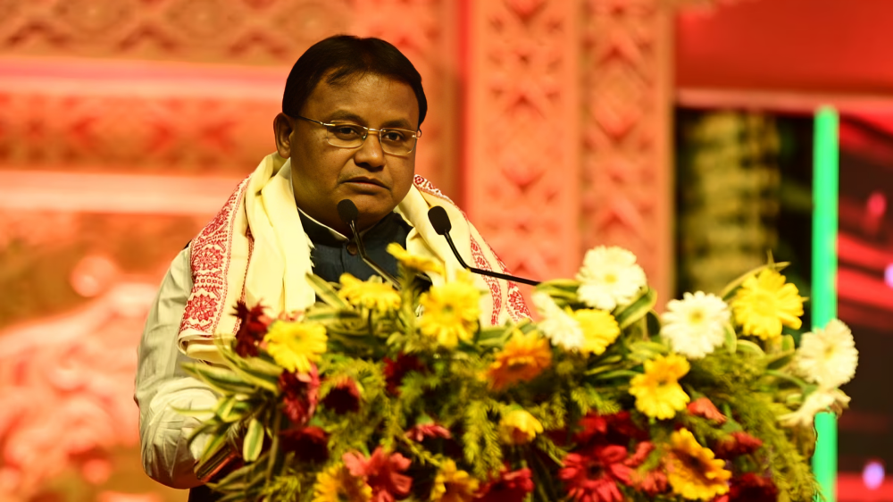 Arunachal Pradesh Chief Minister Pema Khandu takes oath for the third consecutive term, at the DK State Convention Centre in Itanagar on June 13, 2024.