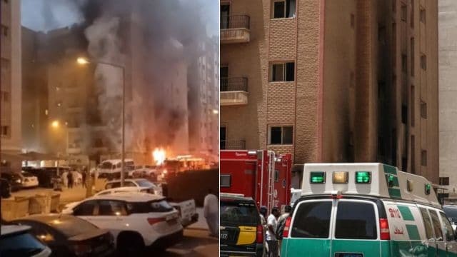Massive fire in a building in Kuwait housing migrant workers