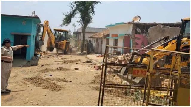 house being demolished in Mandla, Madhya Pradesh