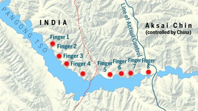 Extensive military security near China's newly completed Pangong Lake bridge