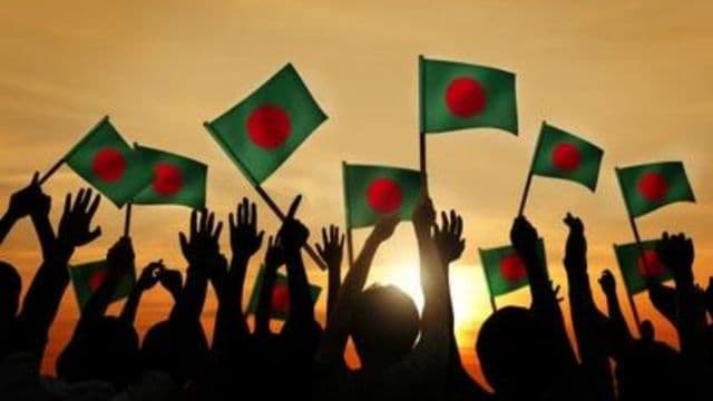 people holding Bangladesh flag