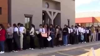 Massive unemployment concerns rise in Canada as viral video shows 3,000 students line up for restaurant jobs