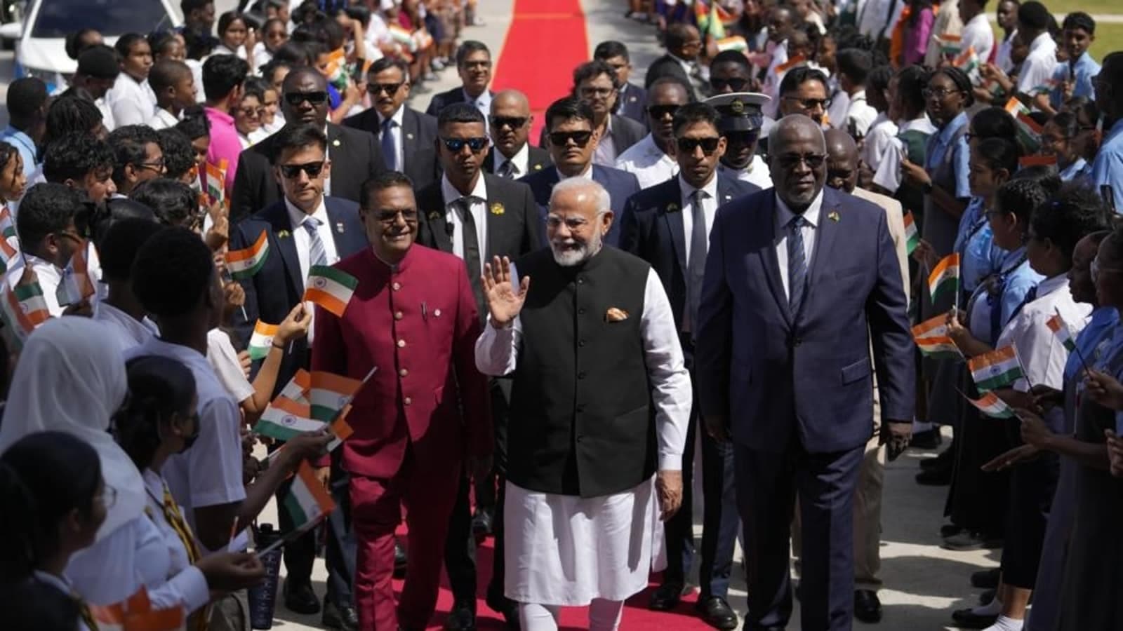 Modi urges world to embrace 'democracy and humanity first' in address at Guyana House