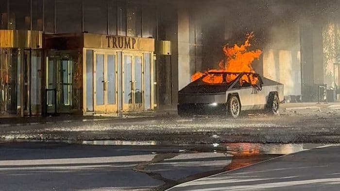 1 killed in Tesla cyber truck explosion outside Trump hotel in Las Vegas on New Year’s