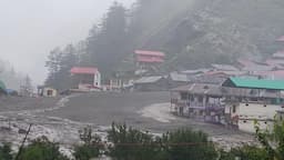 A view of the flash floods in Dharali market area of Uttarkashi on August 5, 2025. Photo: SDRF, Uttarakhand
