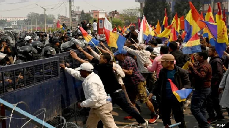 violent pro-monarchy rally in the capital 