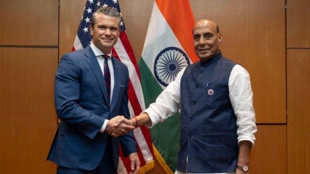 Defense Minister Rajnath Singh and US Defence Secretary Pete Hegseth
