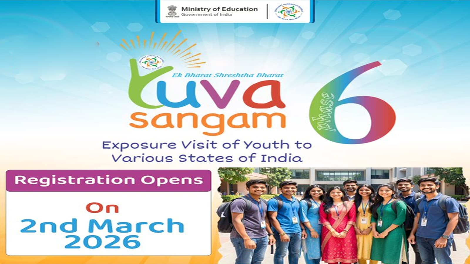 Education Ministry opens registrations for Yuva Sangam Phase VI exchange program