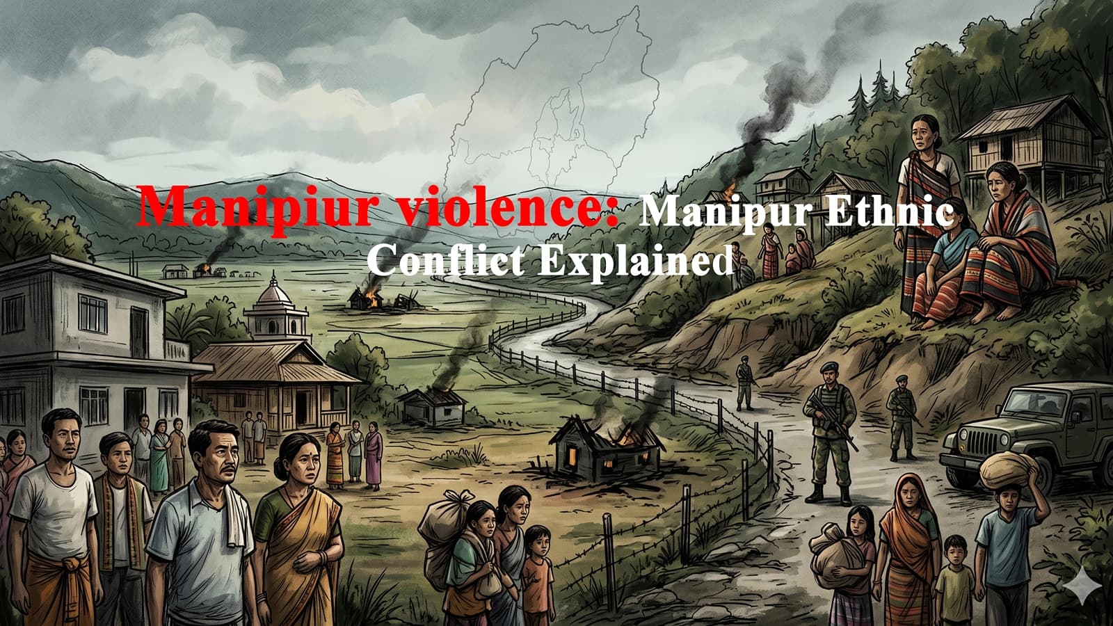 Illustration Image for showing conflict in Manipur. (Credit: AI Generated)