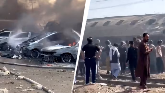 powerful explosion struck near a railway track 