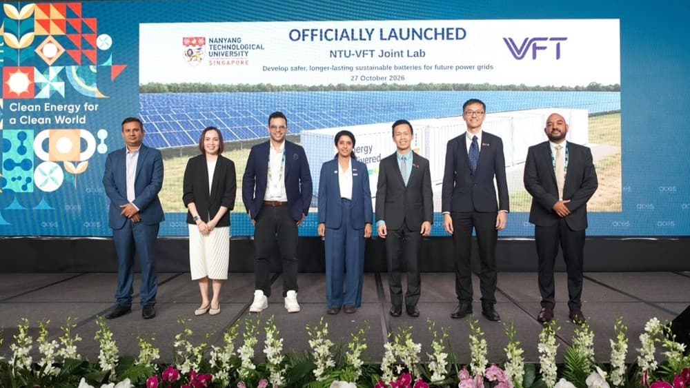 NTU Singapore, VFT launch joint research lab to develop safer batteries for renewable energy storage