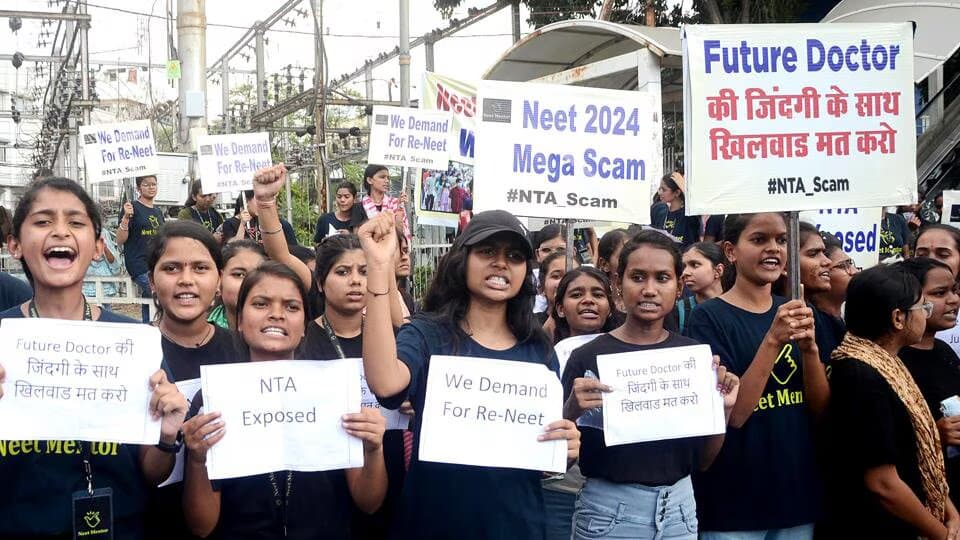 Protest against NEET UG 2024
