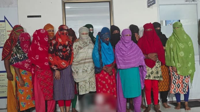 17 women, including a seven-year-old girl