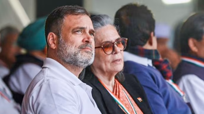 Congress leaders Sonia Gandhi and Rahul Gandhi