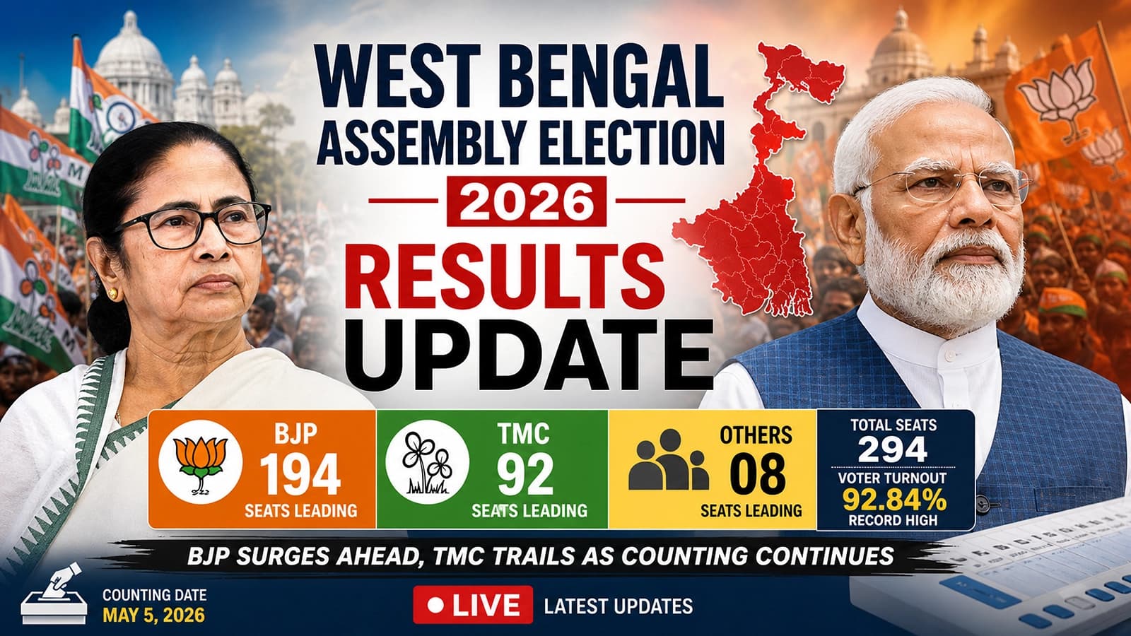 West Bengal 2026 election results update