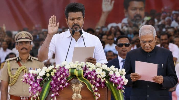 Vijay sworn in as Tamil Nadu chief minister, marks end of DMK-AIADMK era in state politics