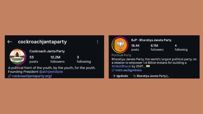 A cockroach just beat India’s biggest political party on Instagram