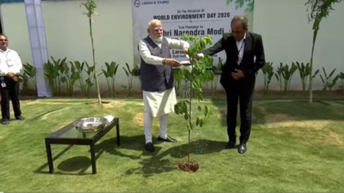 PM Modi plants sapling, reviews key projects during Surat visit on World Environment Day