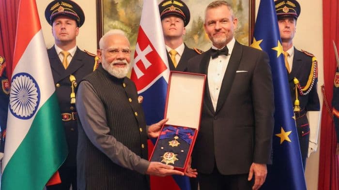 PM Modi receives Slovakia's highest national honour during historic Bratislava visit