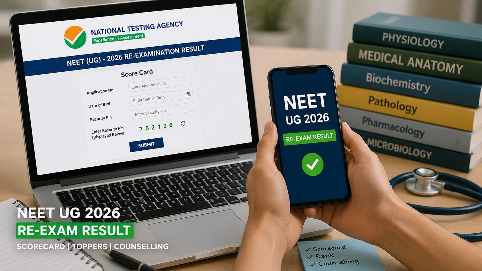 NEET UG 2026 Result, NTA NEET Result, NEET Scorecard 2026, NEET Re-Exam Result, NEET UG Toppers 2026,