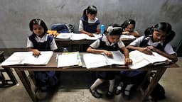 School entrance in Gujarat following new visitor permission and student privacy guidelines issued by the state Education Department.