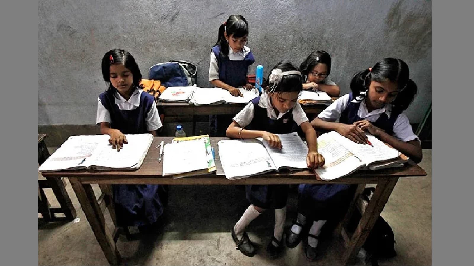 School entrance in Gujarat following new visitor permission and student privacy guidelines issued by the state Education Department.
