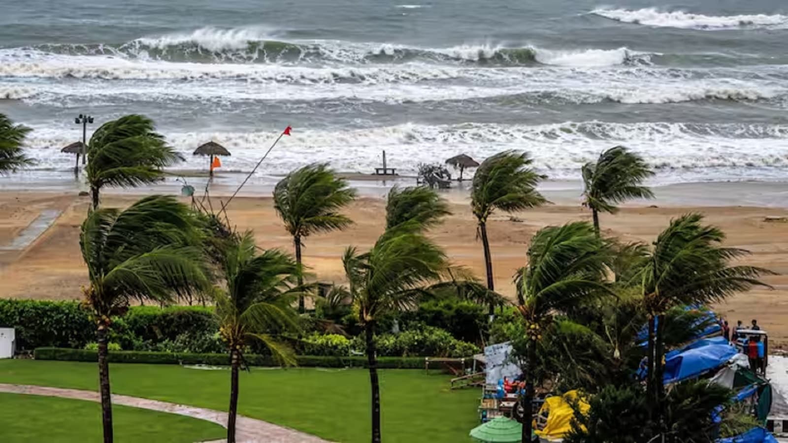 School building during precautionary closures in Andaman and Odisha amid the Cyclone Arnab weather alert.