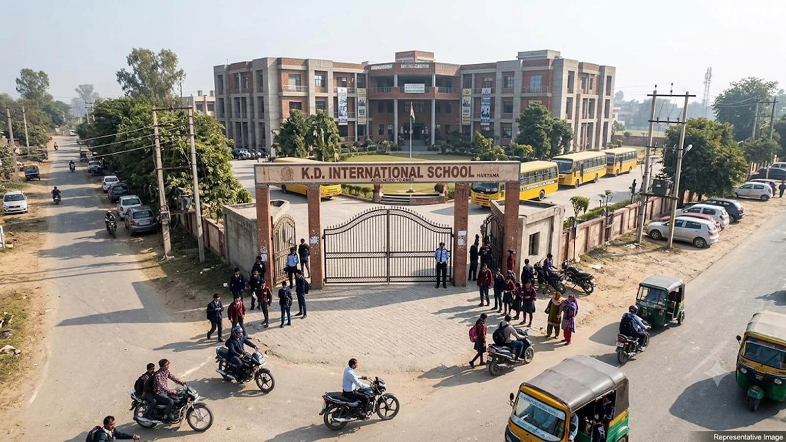 Illustrative photograph of a private school in Haryana accompanying a report on CHEERAG admissions and school recognition requirements.