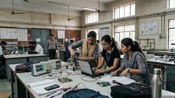 Female engineering students at an Indian Institute of Technology as JEE Advanced 2026 data shows women received 20.22% of IIT seat allotments.
